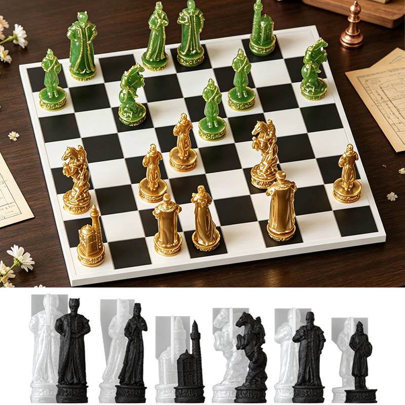 Table Tennis European Championship - 3D Vintage European Chess Silicone Mold