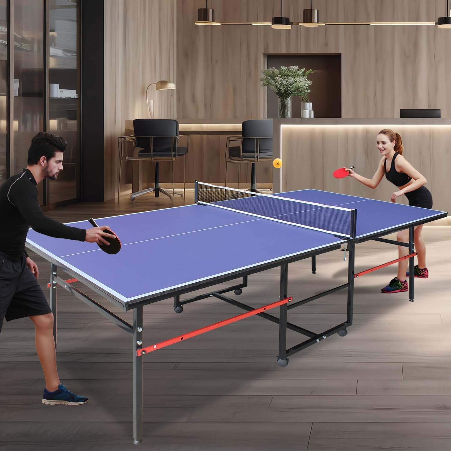 8 ft Portable Ping Pong Table， - Table Tennis How To Play 评论和价格