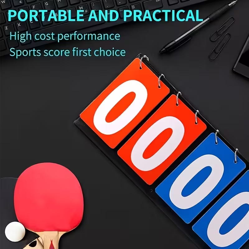 4‑Digit Flip Scoreboard Portab - Table Tennis Dimension 评论和价格